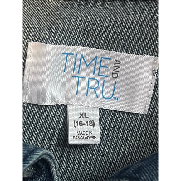 NWT Women's Time and Tru Utility Blue Jean Denim Jacket Coat Size XL - Picture 4 of 5